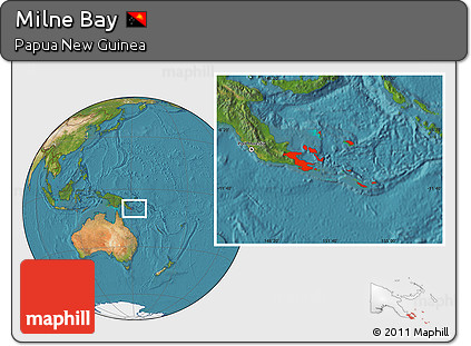 Satellite Location Map of Milne Bay