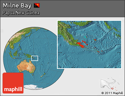 Satellite Location Map of Milne Bay