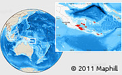 Shaded Relief Location Map of Milne Bay, highlighted country