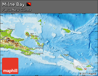 Physical Map of Milne Bay