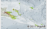 Physical Map of Milne Bay, lighten, semi-desaturated