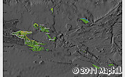 Satellite Map of Milne Bay, darken, desaturated
