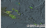 Satellite Map of Milne Bay, darken, semi-desaturated