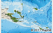 Satellite Map of Milne Bay, shaded relief outside