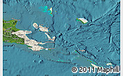 Shaded Relief Map of Milne Bay, satellite outside