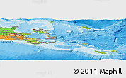 Physical Panoramic Map of Milne Bay, political outside