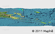 Physical Panoramic Map of Milne Bay, satellite outside