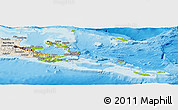 Physical Panoramic Map of Milne Bay, shaded relief outside