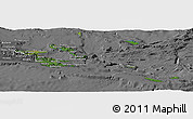 Satellite Panoramic Map of Milne Bay, desaturated