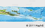 Satellite Panoramic Map of Milne Bay, physical outside