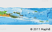 Satellite Panoramic Map of Milne Bay, political outside