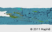 Satellite Panoramic Map of Milne Bay, single color outside