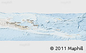 Shaded Relief Panoramic Map of Milne Bay, lighten