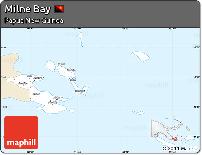 Classic Style Simple Map of Milne Bay, single color outside
