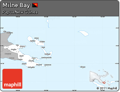 Gray Simple Map of Milne Bay