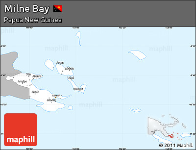 Gray Simple Map of Milne Bay, single color outside