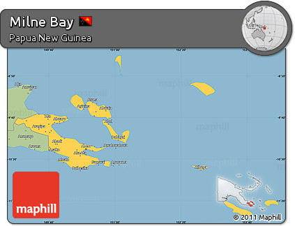 Savanna Style Simple Map of Milne Bay
