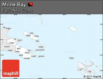 Silver Style Simple Map of Milne Bay