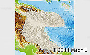 Shaded Relief 3D Map of Morobe, physical outside