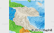 Shaded Relief 3D Map of Morobe, political outside