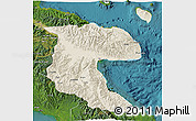 Shaded Relief 3D Map of Morobe, satellite outside