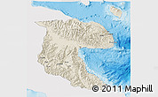 Shaded Relief 3D Map of Morobe, single color outside