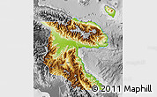 Physical Map of Morobe, desaturated