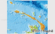 Political 3D Map of New Ireland, physical outside