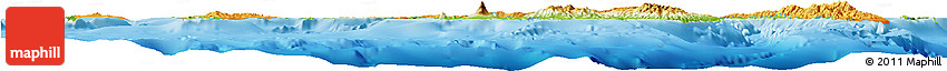 Political Horizon Map of New Ireland, physical outside
