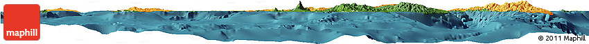 Political Horizon Map of New Ireland, satellite outside