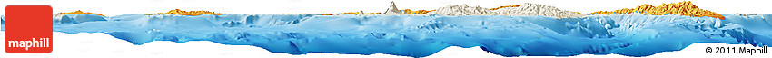 Political Horizon Map of New Ireland, shaded relief outside