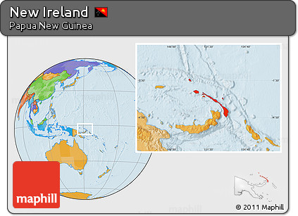Political Location Map of New Ireland