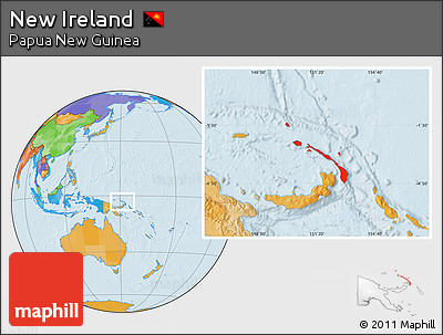 Political Location Map of New Ireland
