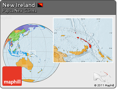 Political Location Map of New Ireland