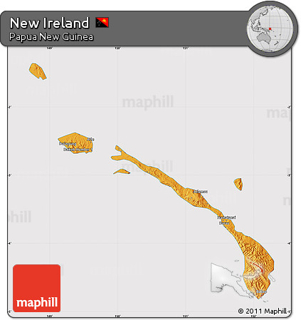 Political Map of New Ireland, cropped outside
