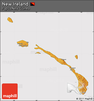 Political Map of New Ireland, cropped outside