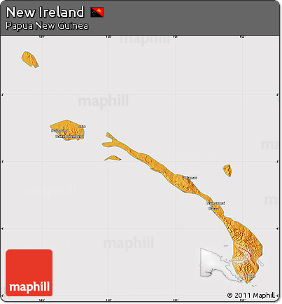 Political Map of New Ireland, cropped outside