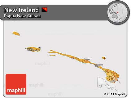 Political Panoramic Map of New Ireland, cropped outside