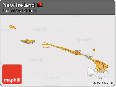 Political Panoramic Map of New Ireland, cropped outside