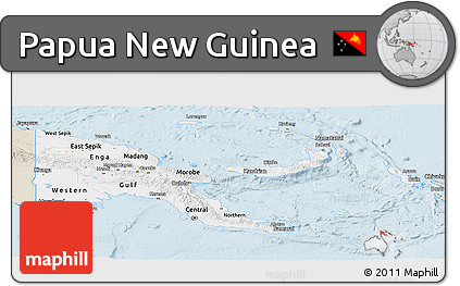 Classic Style Panoramic Map of Papua New Guinea