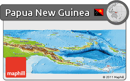 Physical Panoramic Map of Papua New Guinea