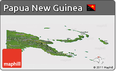 Satellite Panoramic Map of Papua New Guinea, cropped outside