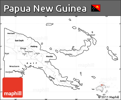 Blank Simple Map of Papua New Guinea, cropped outside