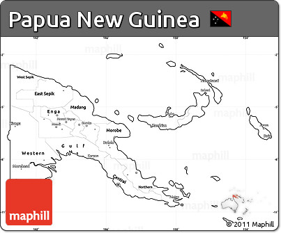 Blank Simple Map of Papua New Guinea, cropped outside
