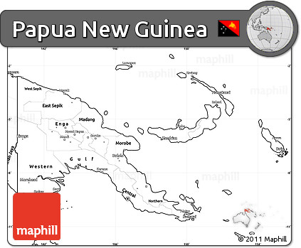 Blank Simple Map of Papua New Guinea