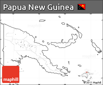 Blank Simple Map of Papua New Guinea, no labels