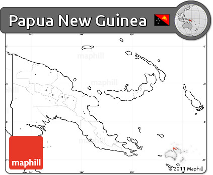 Blank Simple Map of Papua New Guinea, no labels