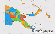 Political Simple Map of Papua New Guinea, cropped outside