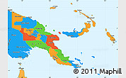 Political Simple Map of Papua New Guinea, political shades outside