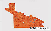 Political 3D Map of Southern Highlands, cropped outside